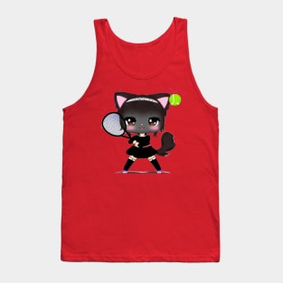 Black Cat Tennis Tank Top